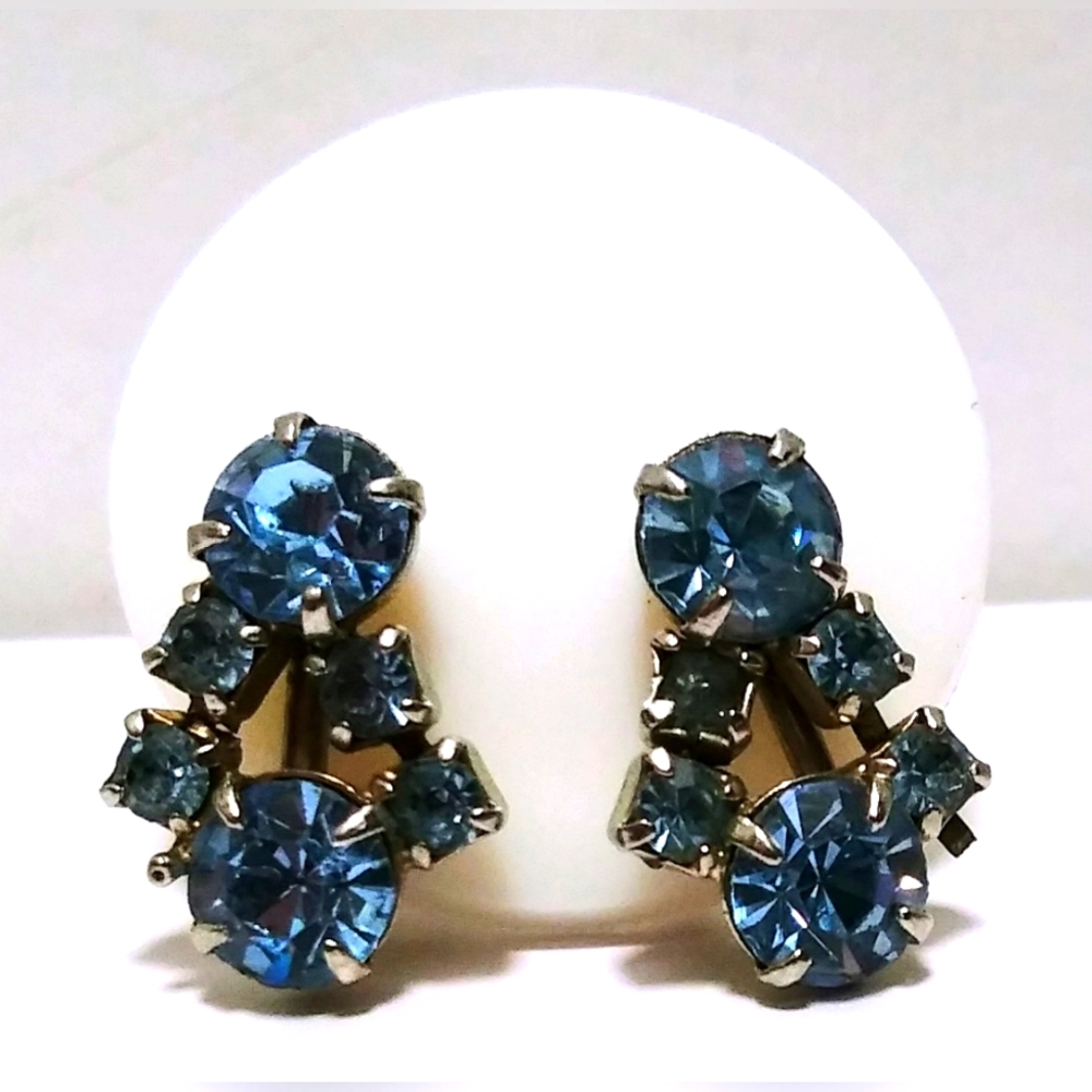 Vintage Blue Topaz Earrings